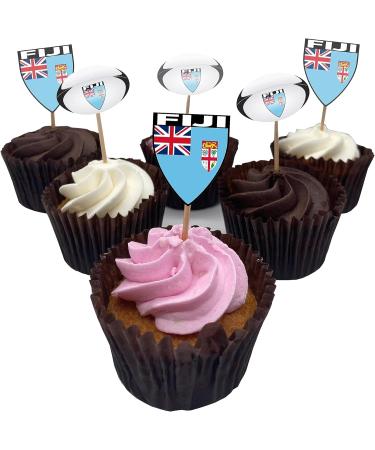 Fiji Flag Rugby Ball Food & Cupcake Picks Toppers Party Decorations (14 Pack) - Buy Online on SooperMarket.com