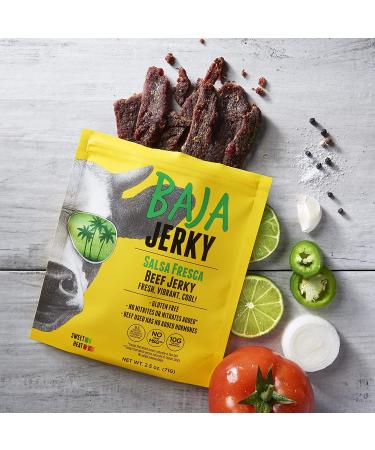 Baja Beef Jerky Sampler Pack - Gluten Free Craft Jerky with 10g Protein, Low Calorie, All Natural & Nitrate-Free - 4 Pack Variety Pack, 2.5 Oz Bags - Buy Online on SooperMarket.com