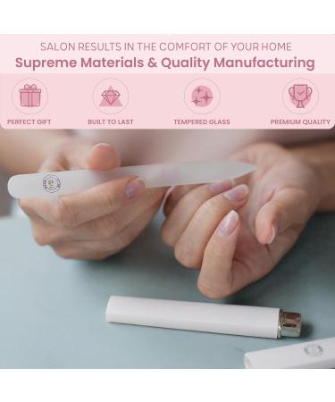 Malva Belle Best Crystal Glass Nail File Long Lasting Double Sided Tempered Glass File Professional Salon Manicure/Pedicure Filing Tool for Natural Nails - Pink (2 mm) Pink 2mm - Buy Online on SooperMarket.com