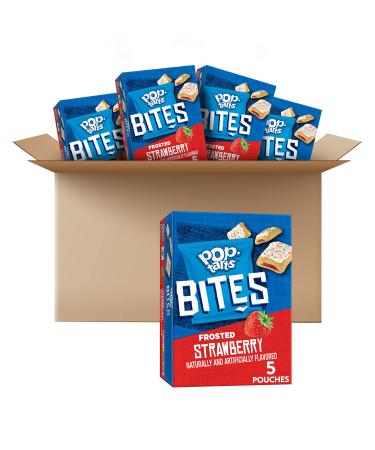 Pop-Tarts Bites, Tasty Filled Pastry Bites, Frosted Strawberry, 2.188lb Case (25 Count)