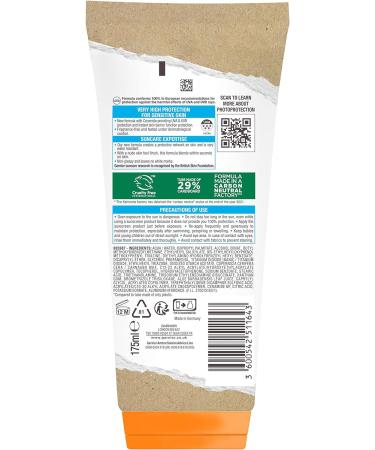 Garnier Ambre Solaire SPF 50+ Sensitive Advanced Sun Cream For Sensitive Skin Water Resistant & Non-Greasy Sunscreen SPF 50 UVA & UVB Protection Approved by Cruelty Free International 175ml 175 ml (Pack of 1) - Buy Online on SooperMarket.com