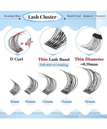 Godvenus DIY Wispy Lash Extension Kit | D Curl 8-16mm Mix | Natural Individual Lashes | Includes Bond, Seal, Remover & Applicator - Buy Online on SooperMarket.com