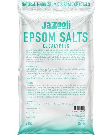 Scented Bath Epsom Salts Spa Soak Exfoliating Natural Magnesium Sulphate Crystals Muscle Aches Pains Repair Foot Feet Relieve Soothing Skin Relax 450g (Eucalyptus) - Buy Online on SooperMarket.com
