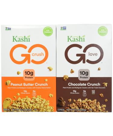 Kashi GO Breakfast Cereal, Vegan Protein, Bulk Pantry Staples, Variety Pack, 50.8oz Case (4 Boxes)