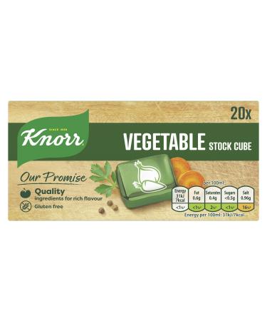 Knorr Vegetable gluten free Stock Cubes to add a rich flavour to vegetable-based and vegetarian meals 20 x 10 g