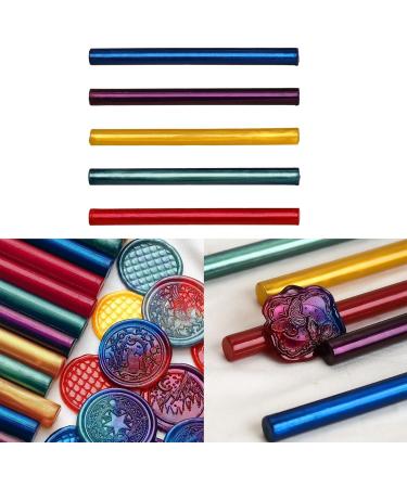 NPYQ 5-Part Adhesive Gun Poachic Set | Ideal for Mini Adhesive Guns Wedding Invitations Cards & Crafting - Glittering Seal Wax & Pencils - Buy Online on SooperMarket.com