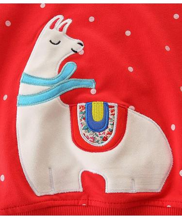 Girls Cotton Sweatshirt | Long Sleeve Pullover | Toddler Casual Jumper | Age 2-3 Years | Red - Buy Online on SooperMarket.com