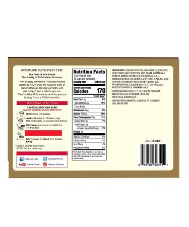 Idahoan Buttery Homestyle Mashed Potatoes 1.5 oz Cup (12-Pack) - Delicious and Convenient Instant Mashed Potatoes - Buy Online on SooperMarket.com