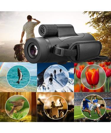 High Power 8x42 Monocular Telescope | Waterproof, Compact & Portable | Ideal for Bird Watching, Hunting, Camping | Adults & Kids | Dark Black - Buy Online on SooperMarket.com
