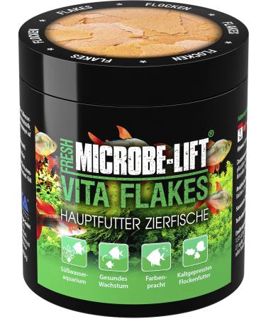Microbe lift Vita Flakes - 250 ml - High -quality flake food as sole feed promotes health and vitality of fish in freshwater aquariums.