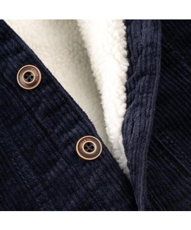Volunboy Toddler Corduroy Sherpa Jacket | Fleece-Lined Button Down Coat for Baby Boys & Girls 18-24 Months - Blue - Buy Online on SooperMarket.com