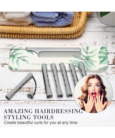 36-Piece Cold Wave Rods for Hair Perming & Styling - Gray 0.59 Inch Hair Rollers & Steel Rat Tail Comb - Buy Online on SooperMarket.com