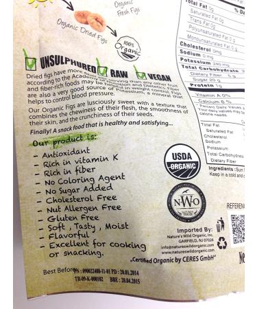 Organic Sun-Dried Turkish Figs - Natural Antioxidants, No Added Sugar - 2 Packs, 6 Ounce Each - Buy Online on SooperMarket.com