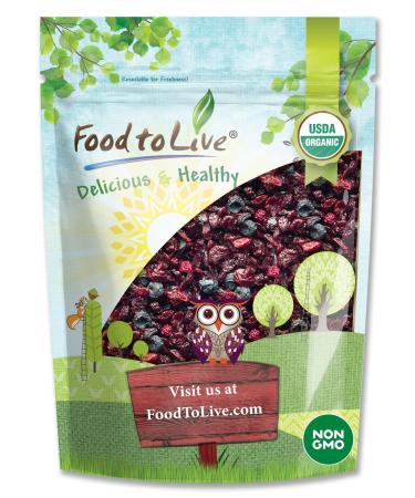 Organic Mixed Berries, 1 Pound  Non-GMO Dried Blueberries, Cranberries, and Tart Cherries, Kosher, Lightly Sweetened, Unsulfured, Bulk 1 Pound (Pack of 1)
