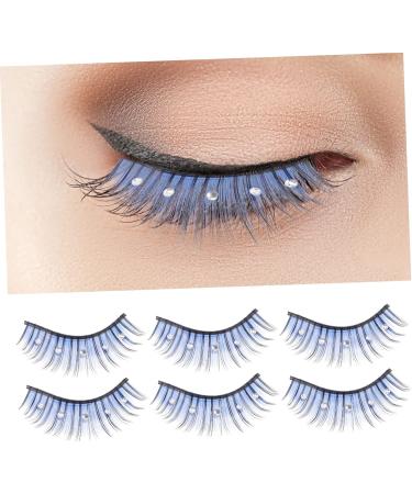 Gogogmee 5 Pairs False Eyelashes Fake Lashes Colored Eyelashes Soft Thick Lashes Soft Light Fake Lash Blue Lashes Rhinestone Eyelashes Cosplay Lashes Fake Eyelashes Fiber - Buy Online on SooperMarket.com