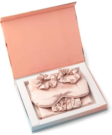 SACHEU Silky Sleep Set - Vegan Silk Pillowcase Set with Scrunchies and Eye Mask - Pink - Buy Online on SooperMarket.com
