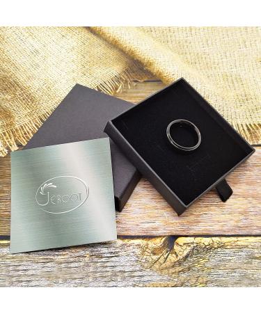 JEROOT Titanium Magnetic Rings - Sleek Step Edge Design - 2 Strong Magnets - Black 5mm T 1/2 - Gift Box Included - 3500 Gauss - Buy Online on SooperMarket.com