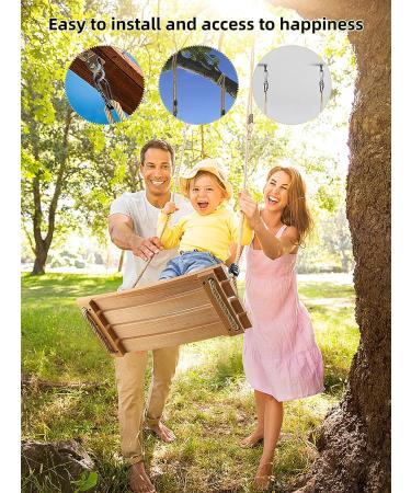 Pellor Beech Wood Tree Swing Seat for Adult Kids - Indoor/Outdoor Hanging Swing Chair in Beige - Buy Online on SooperMarket.com