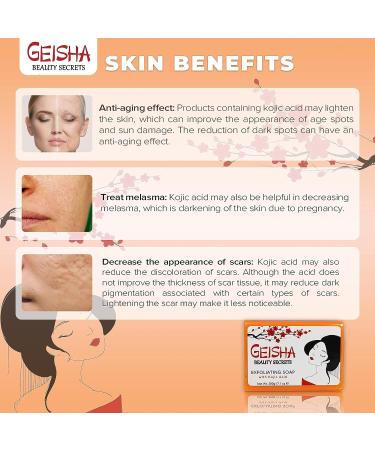 Geisha Kojic Acid Soap 7 oz - Skin Brightening Bar with Coconut Oil - Reduce Pigmentation on Face, Body, Hands, Knuckles - 7.1 Ounce - Buy Online on SooperMarket.com