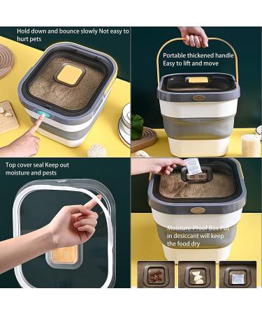 Kesoin Pet Food Storage Container - Airtight Foldable Bin with Scoop - 13L Capacity (Grey) - Buy Online on SooperMarket.com