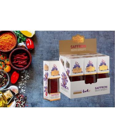 Ahura Finest Natural Saffron Threads - Pure Grade 1 All Red Saffron Spice - 4g Jar for Tea, Paella, Risotto, Pasta, Rice Cooking - No Additives - Buy Online on SooperMarket.com