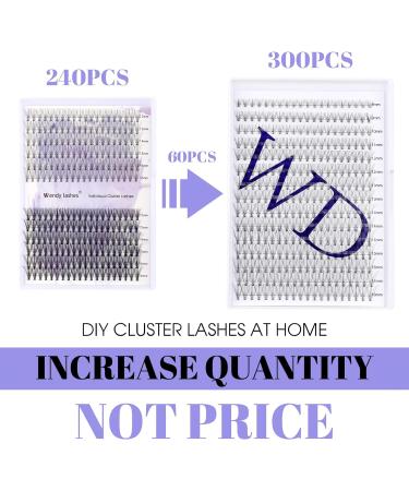 300PCS Cluster Lashes Extension DD Curl 10D 0.07mm 8-16mm | Wide Stem Individual Eyelashes Clusters | DIY Eyelashes Extensions Kit | RR-8-16mm Cluster Lashes-10D-0.07-DD - Buy Online on SooperMarket.com