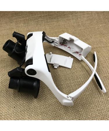 Headband LED Lights Magnifier Eye Glasses Watch Repair Loupe Jeweler Glass 10X 15X 20X 25X for Household Headband Magnifier with Led Light for Jewelry - Buy Online on SooperMarket.com