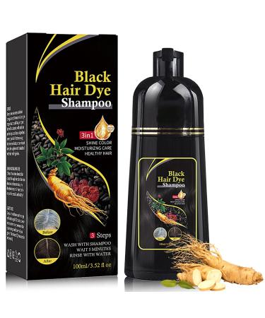Instant Black Hair Dye Shampoo for Women & Men 3 in 1 Magic Hair Color Shampoo for Gray Hair Perfect Coverage Moisturizing Long Lasting Repairing Care Hair Shampoo Colors-100ml