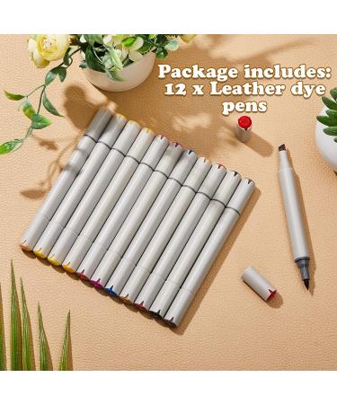 Leather Dye Marker Pens - 12 Pack Dual Tip Touch Up Pen Set for Shoe Repair - 12 Colors - Buy Online on SooperMarket.com