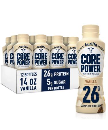 Fairlife Core Power 26g Protein Milk Shakes, Ready To Drink for Workout Recovery, Vanilla, 14 Fl Oz (Pack of 12)