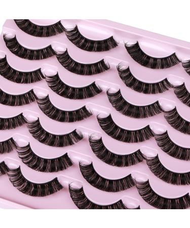JIMIRE Russian Strip Eyelashes Cat Eye Volume Eyelashes Natural Look Like Eyelash Extensions Fluffy D Curly Thick Faux Mink Hybrid Lashes 14 Pairs Pack Natural RS Lashes - Buy Online on SooperMarket.com