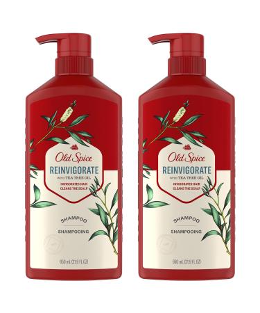 Old Spice Reinvigorate Shampoo for Men with Tea Tree Oil 21.9 Oz Each Twin Pack