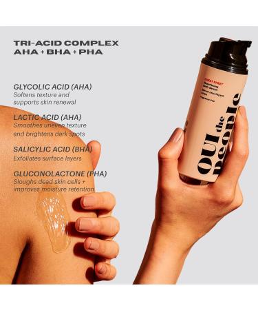 OUI the People Resurfacing Body Serum - AHA BHA & PHA Exfoliator for Smoother Skin - 3.3 oz | Overnight Dead Skin Cell Remover & Pore Unclogger - Buy Online on SooperMarket.com