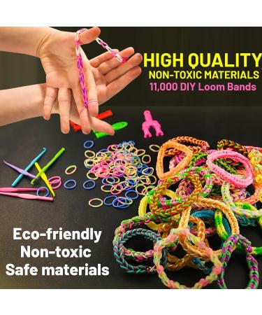 LauCentral 28 Colors Premium Rubber Bands Refill Loom Set for Kids - Bracelet Making Kit with Clips, Beads, and Charms - Creative DIY Craft Gift - Buy Online on SooperMarket.com