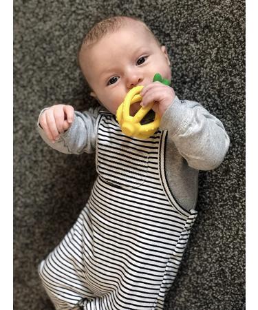 Itzy Ritzy Lemon-Shaped Teething Ball & Training Toothbrush - BPA-Free Silicone Bitzy Biter for Soothing Gums and Easy Grip - Buy Online on SooperMarket.com