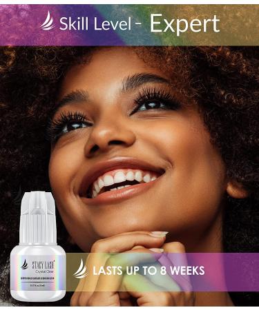 Stacy Lash Crystal Clear Eyelash Extension Glue - 1 Sec Drying Time - 8 Weeks Retention - Professional Grade Adhesive (0.17fl.oz / 5ml) - Buy Online on SooperMarket.com