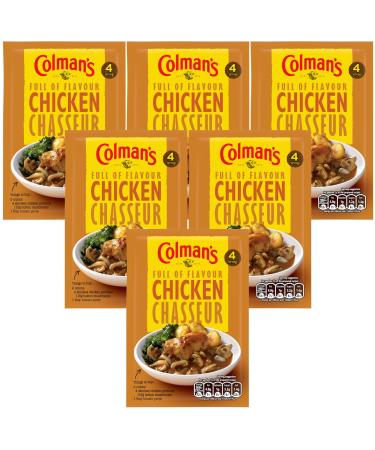 Colmans Chicken Chasseur Recipe Mix - Pack of 6 43g Each Gourmet Cooking Blend Classic French Flavour Easy Meal Preparation Savoury Chicken Dish Mix