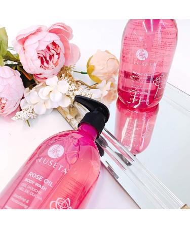 Luseta Rose Oil Body Wash for Women 16.9oz - Hydrating Shower Gel for Dry Skin - Sulfate & Paraben Free - Nourishing Essential Body Care for Itch, Ringworm, Yeast Infections, Skin Irritations - Buy Online on SooperMarket.com