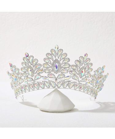 SWEETV Vintage Baroque Wedding Tiara for Bride | Jeweled Queen Crown - Ideal for Birthday, Quinceanera, Prom - Multicolored - Buy Online on SooperMarket.com