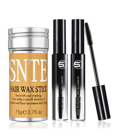 Samnyte Hair Wax Stick for Flyaways Fly Away Hair Tamer Stick for Baby Hair Hair Finishing Stick Works in 3 Seconds Hair Wax Stick for Long-Lasting Fixed Hair Styling Wax Stick for Hair Brown