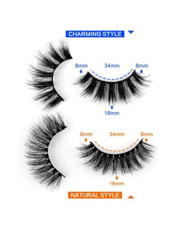 JIMIRE 20 Pairs Mixed Fluffy & Natural Volume False Eyelashes - Wispy Faux Mink Lashes Pack - Buy Online on SooperMarket.com