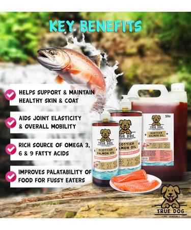 True Dog 100% Pure Scottish Salmon Oil 5ltr - Salmon Oil for Dogs & Cats - Omega 3 6 & 9 - Skin and Coat health | Joint & Mobility Support - Buy Online on SooperMarket.com