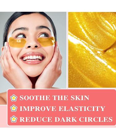 30 Pairs 24K Gold Under Eye Patches - Crystal Collagen Mask for Puffy Eyes, Dark Circles, Fine Lines & Eye Bags - Buy Online on SooperMarket.com