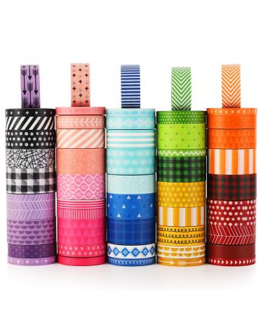 50 Rolls Washi Tape Set, Decorative Adhesive Tape for Scrapbook, Arts & Crafts, Journals, and Planners, Each Rolls 5yd Total 250yd (Pink)