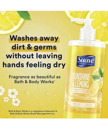 Suave Invigorating Liquid Hand Soap - Sunshine & Lemons 13.5 oz | Gentle Wash for Dirt & Germs Moisturizing Formula - Buy Online on SooperMarket.com