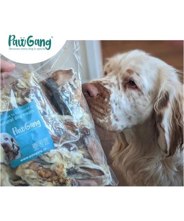 PawGang 100% Natural Rabbit Ears with Fur 500g - Healthy Hypoallergenic Dog Treats - Grain Free and Tasty Chews - EU Sourced - Bulk Bag - Buy Online on SooperMarket.com