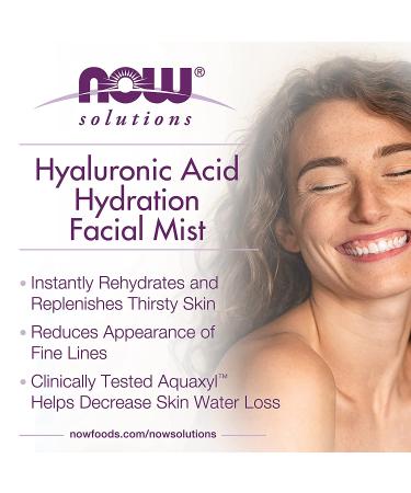 Now Foods Hyaluronic Acid Facial Mist 4 oz - Hydration Booster for Glowing Skin - Buy Online on SooperMarket.com