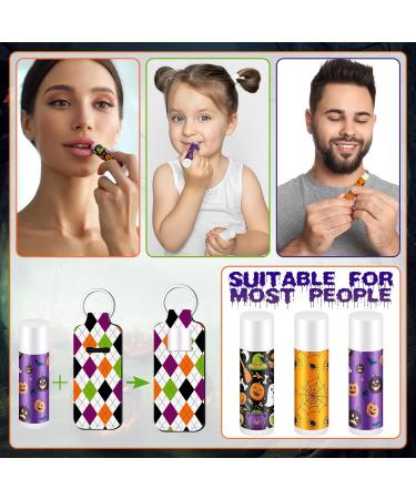 36 Pack Halloween Lip Balm & Keychain Set - Ghost Spiderweb Skull & Bat Lip Moisturizers for Party Favors & Basket Stuffers - Buy Online on SooperMarket.com