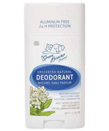 Green Beaver The Company Unscented 24 Hour Protection & Aluminum Free Natural Deodorant Stick 1.76 Oz