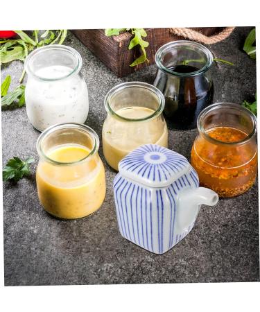 MAGICLULU 4pcs Ceramic Soy Sauce Pot Japanese Oil Jar Cruet Japanese Oil Dispenser Ceramic Seasoning Jar Container Ceramic Soy Sauce Dispenser Seasoning Bowl Soy Sauce Jar Ceramics Household 8X7.5X5CMx4pcs Bluex4pcs - Buy Online on SooperMarket.com